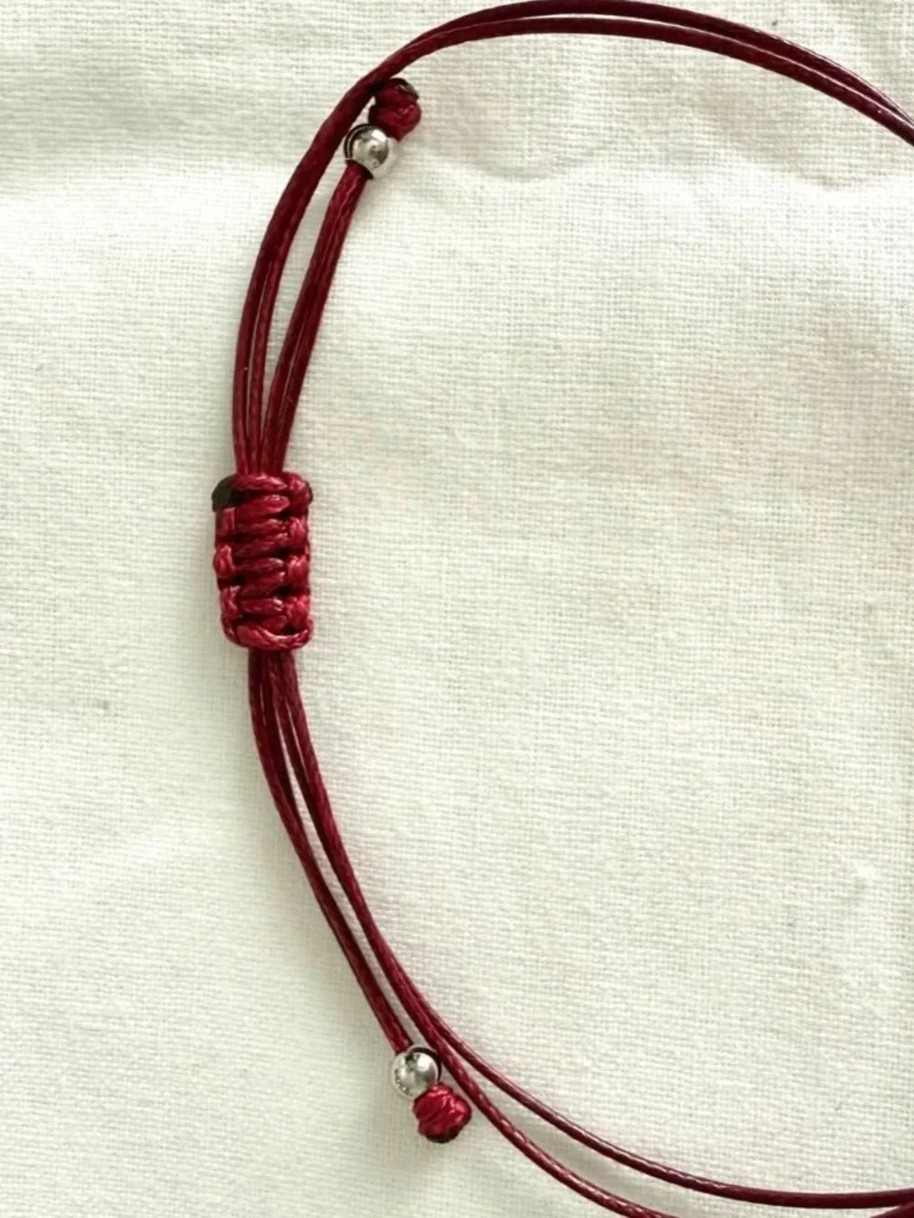 Music Wish Bracelet Stainless Steel Treble Clef Burgundy Red Woven Cord